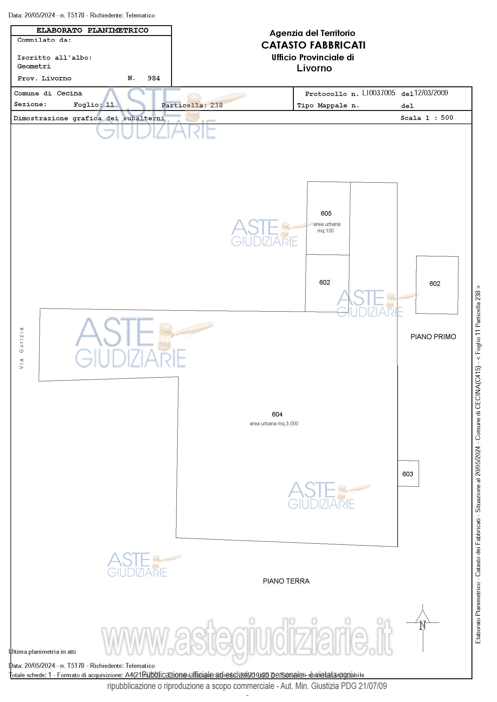 Planimetria del bene