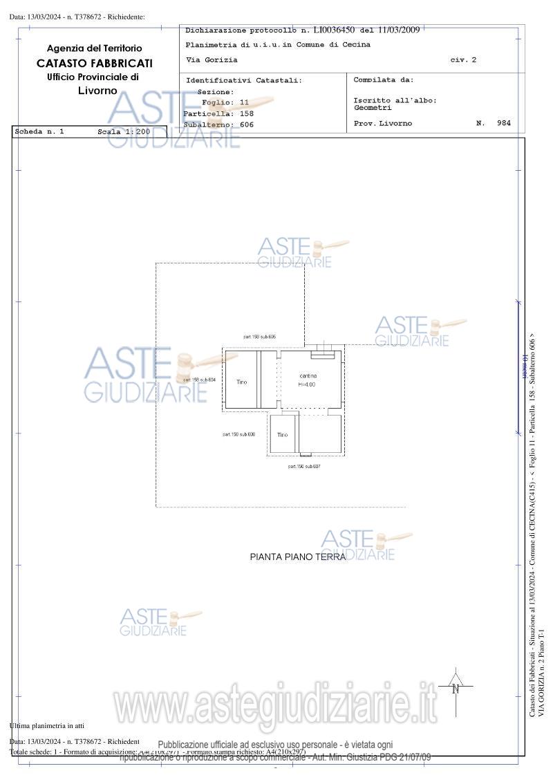 Planimetria del bene