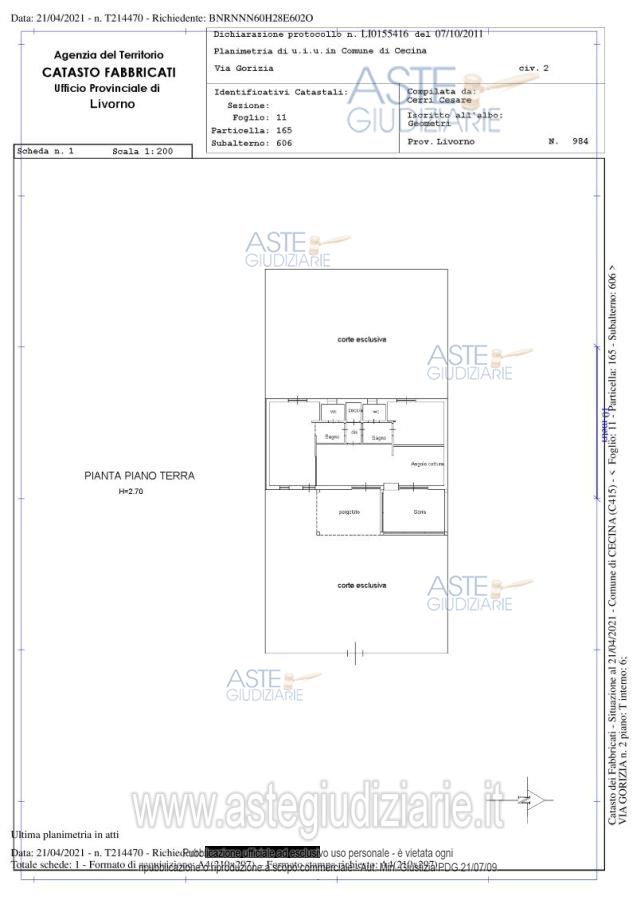 Planimetria del bene
