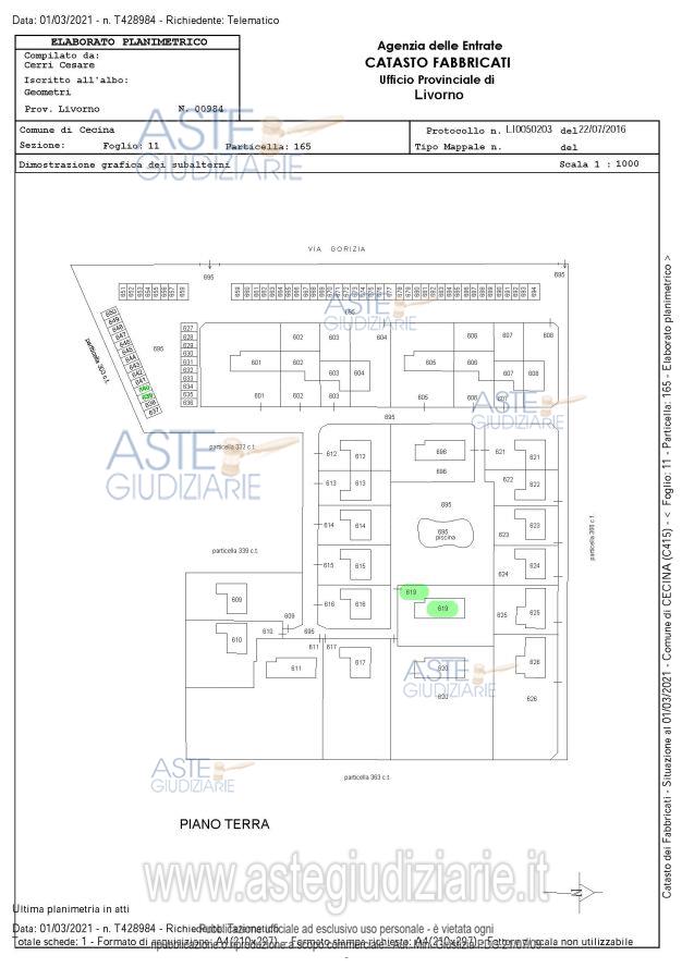 Planimetria del bene