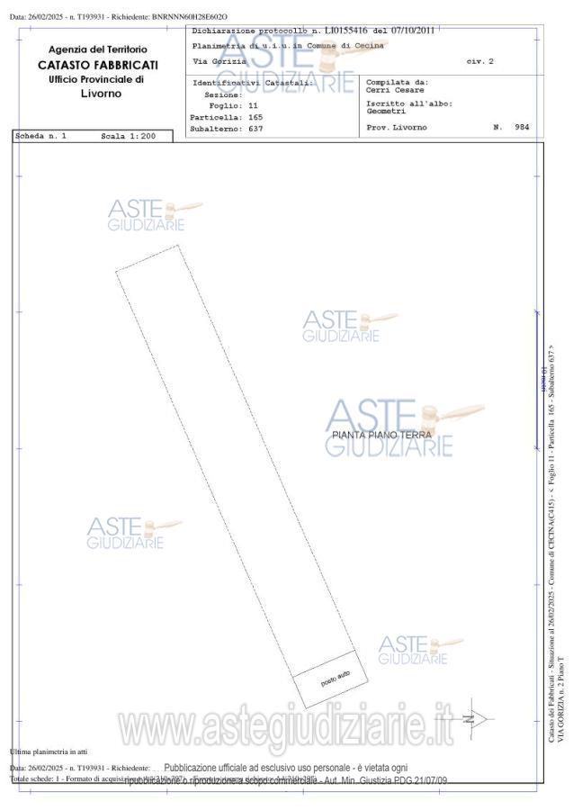 Planimetria del bene