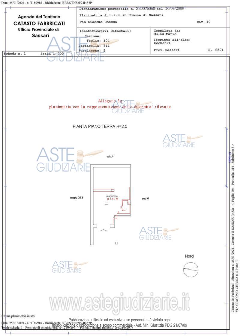 Planimetria del bene