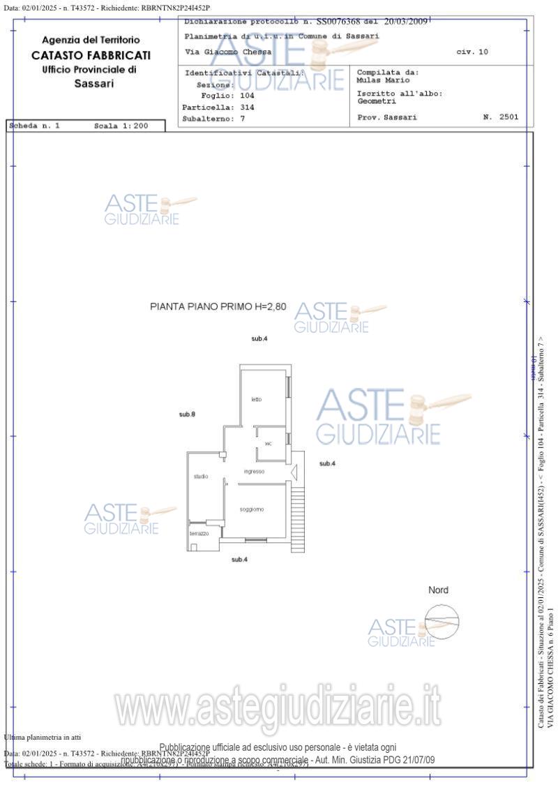 Planimetria del bene
