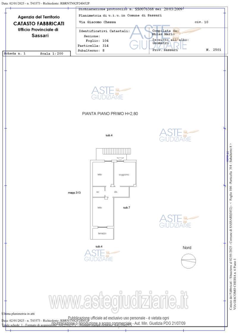 Planimetria del bene
