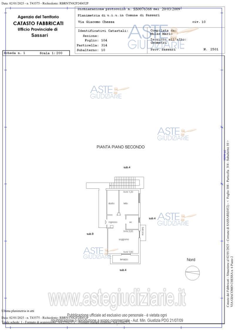 Planimetria del bene