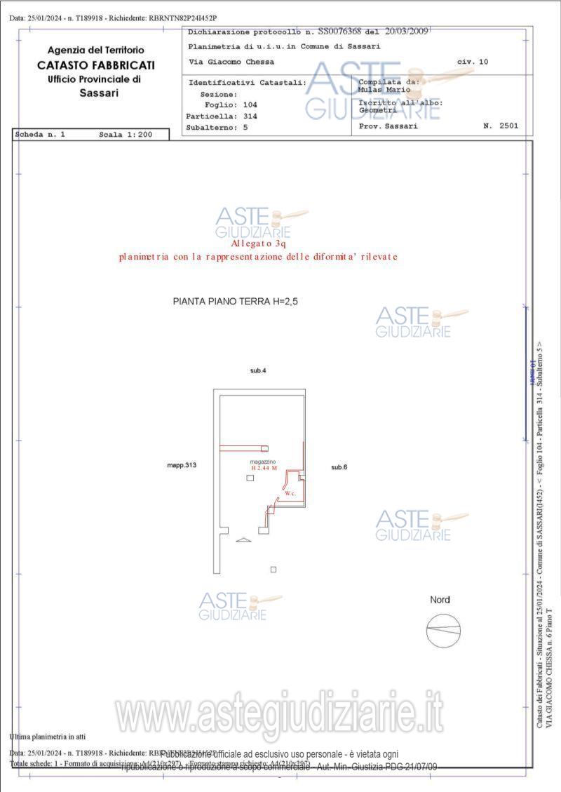 Planimetria del bene