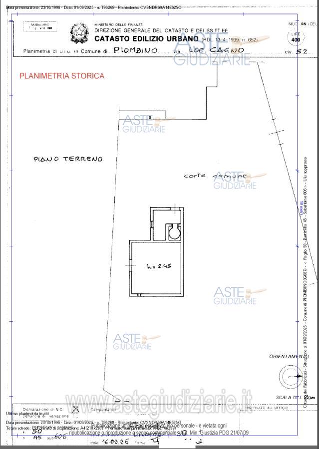 Planimetria del bene