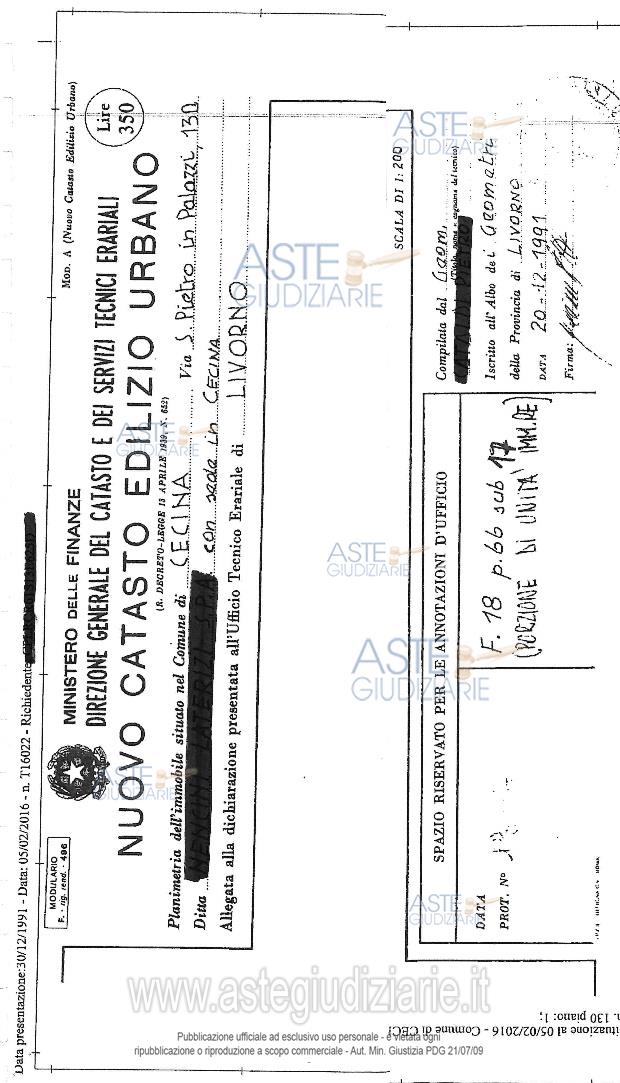 Planimetria del bene