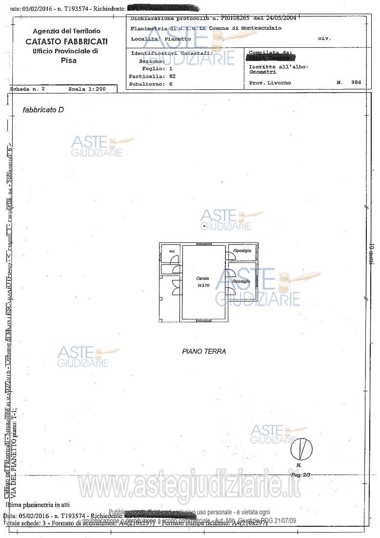 Planimetria del bene