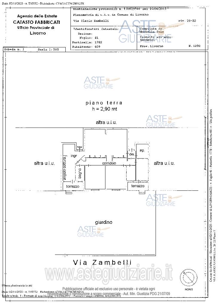 Planimetria del bene