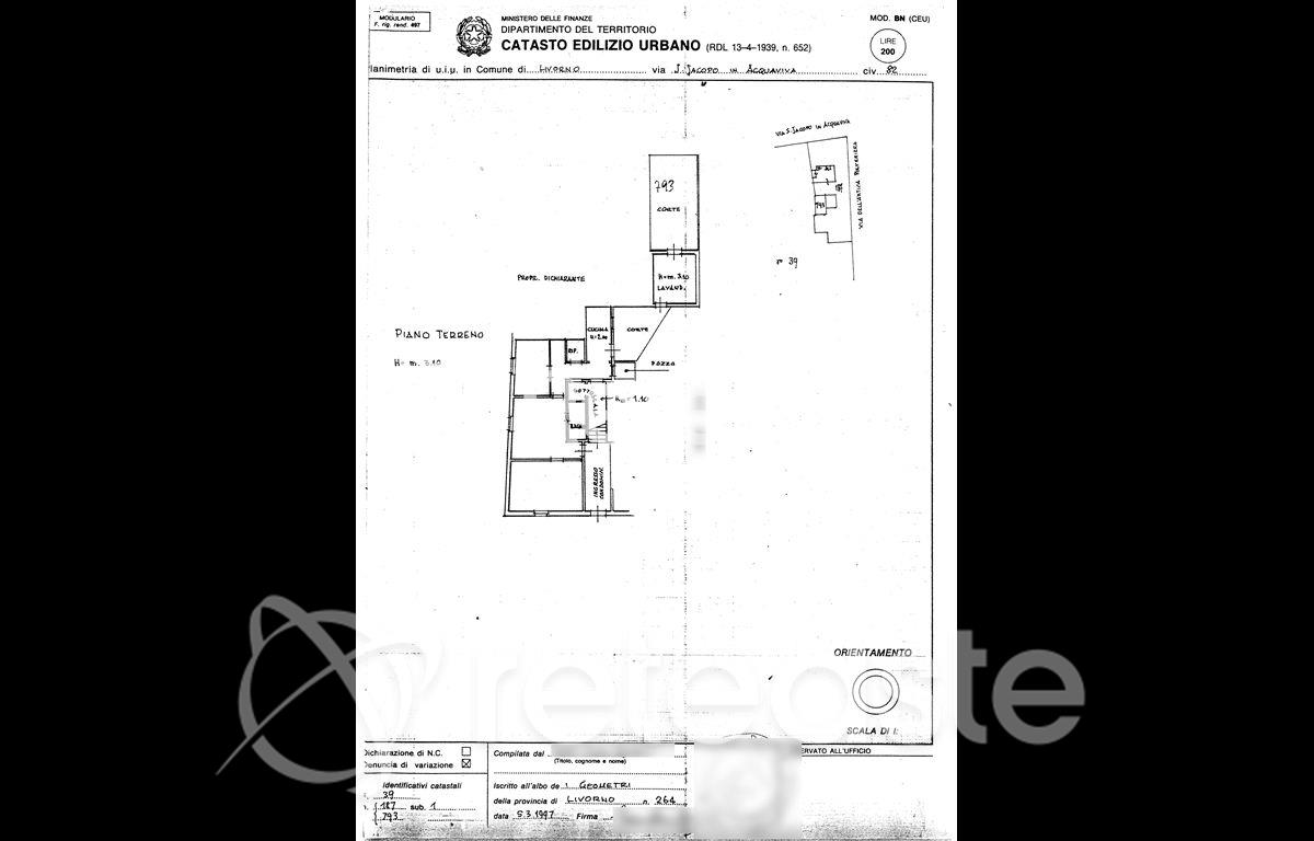 Planimetria del bene