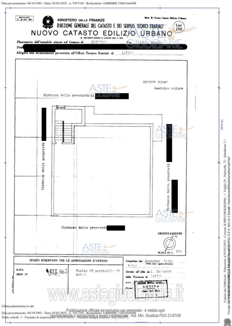 Planimetria del bene