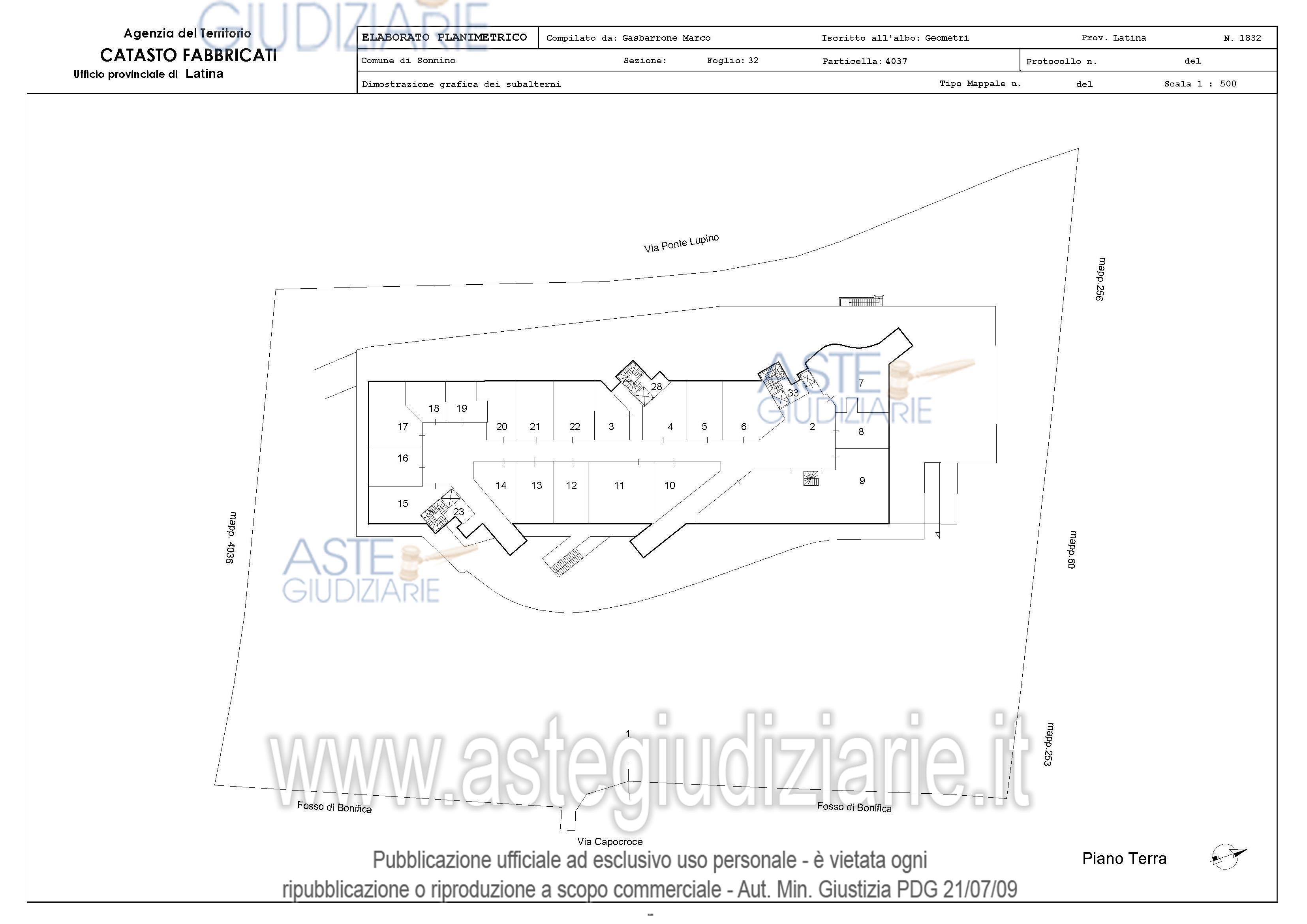 Planimetria del bene