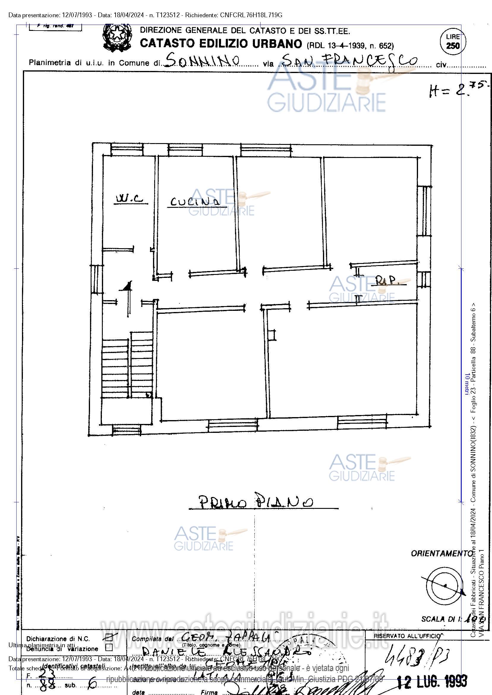 Planimetria del bene