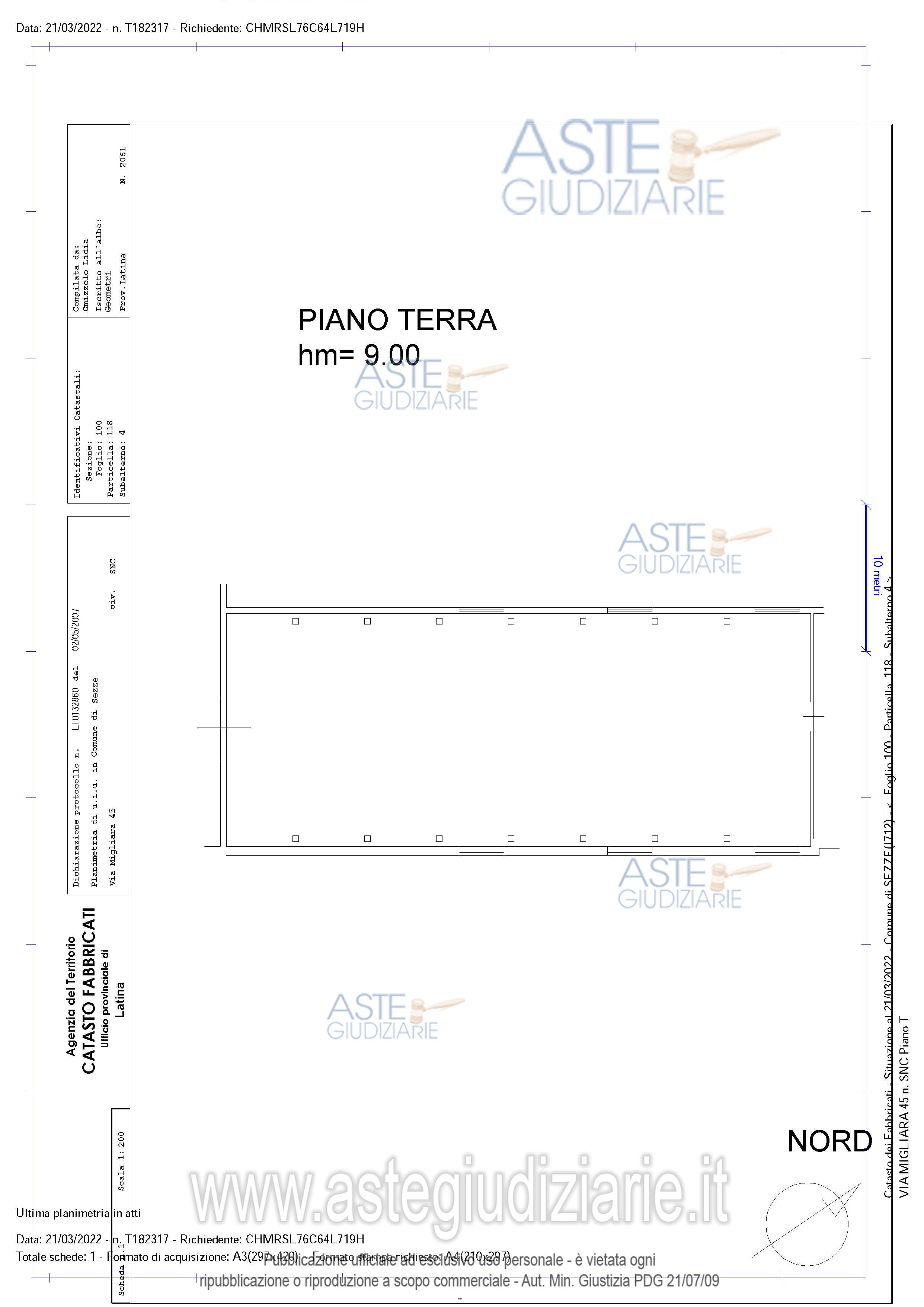 Planimetria del bene