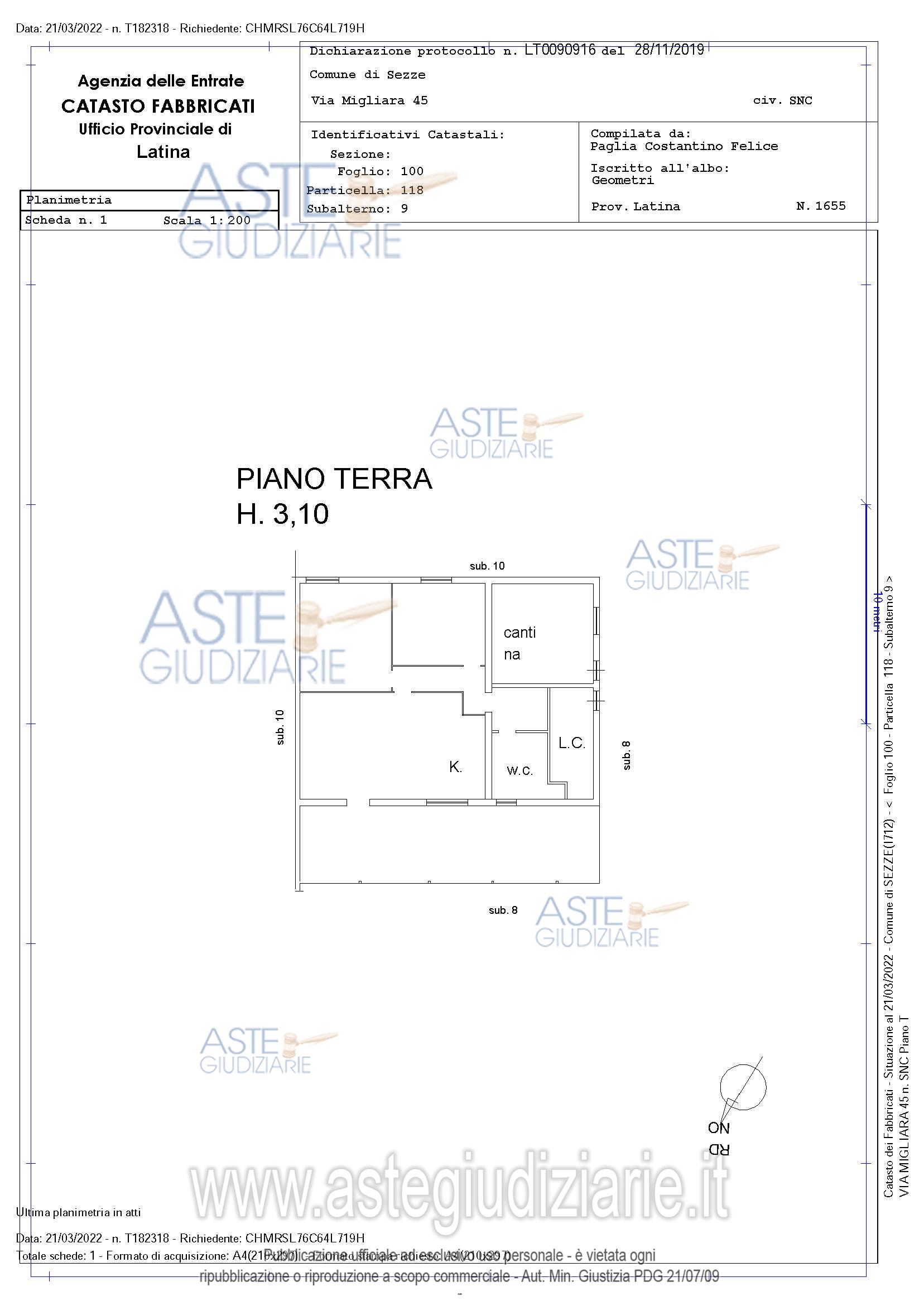 Planimetria del bene