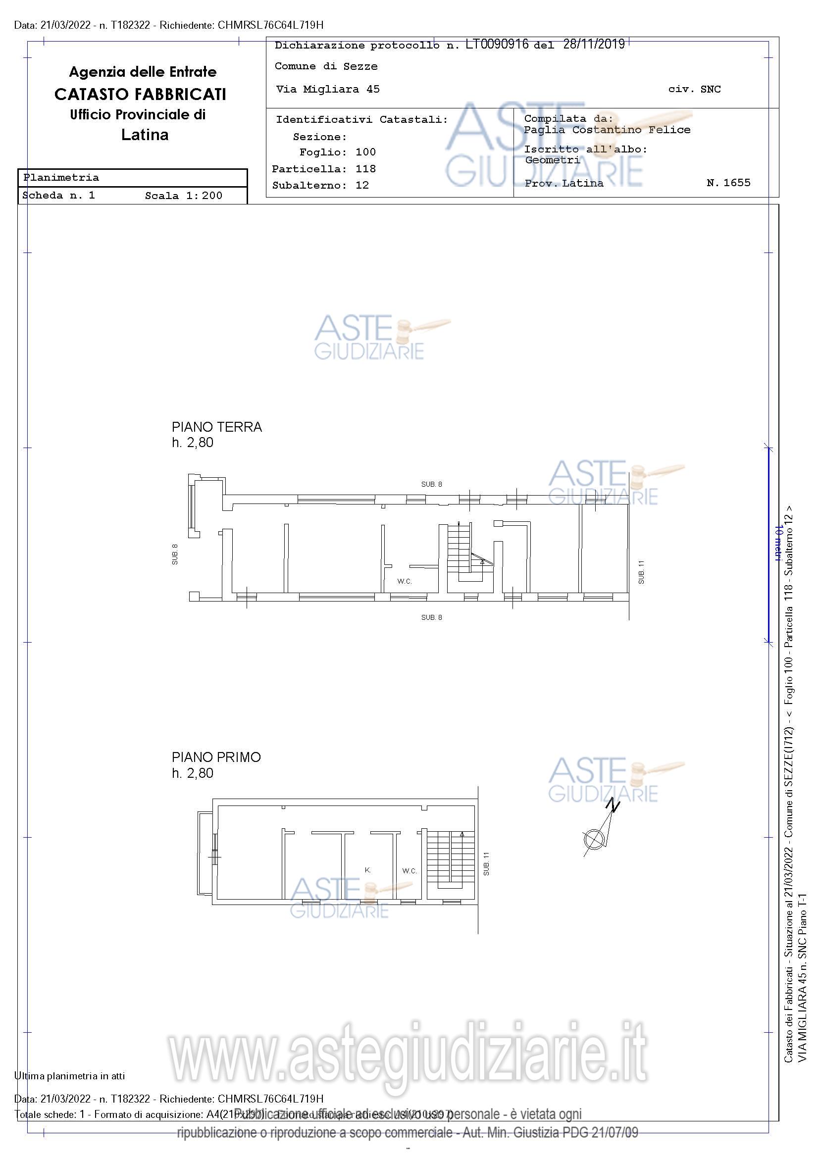 Planimetria del bene