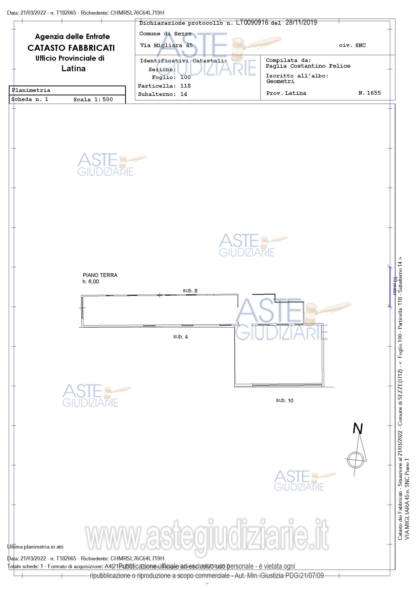 Planimetria del bene