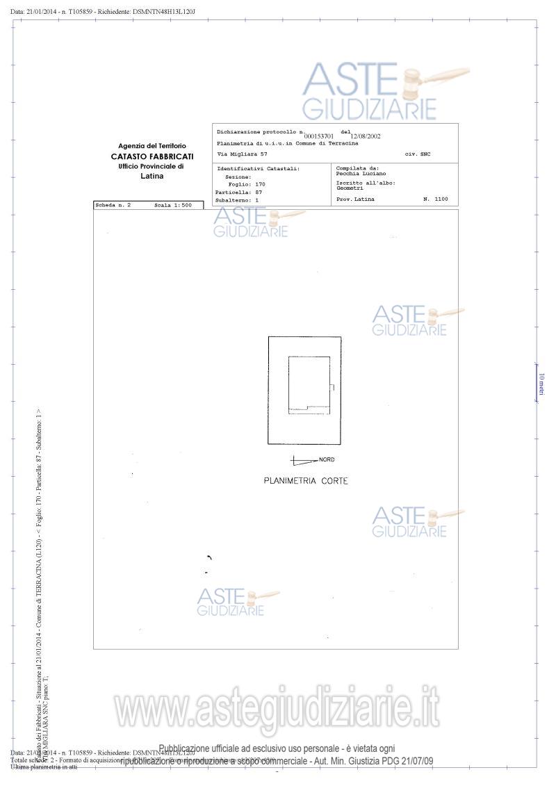 Planimetria del bene