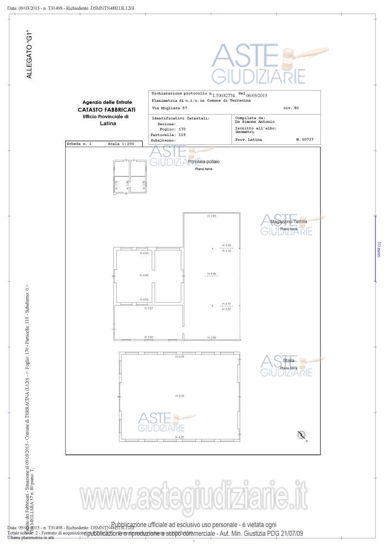 Planimetria del bene