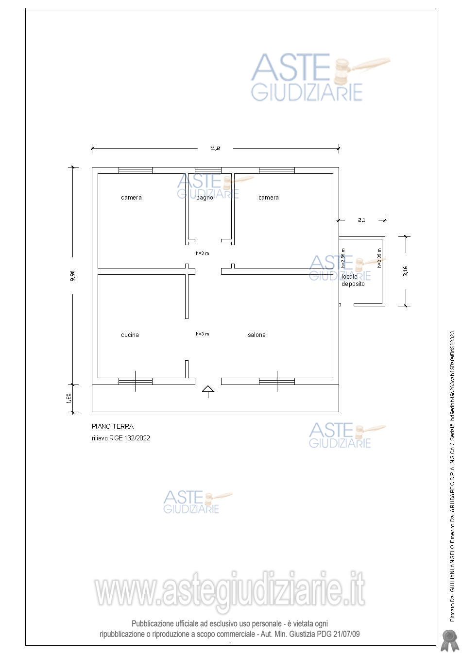 Planimetria del bene