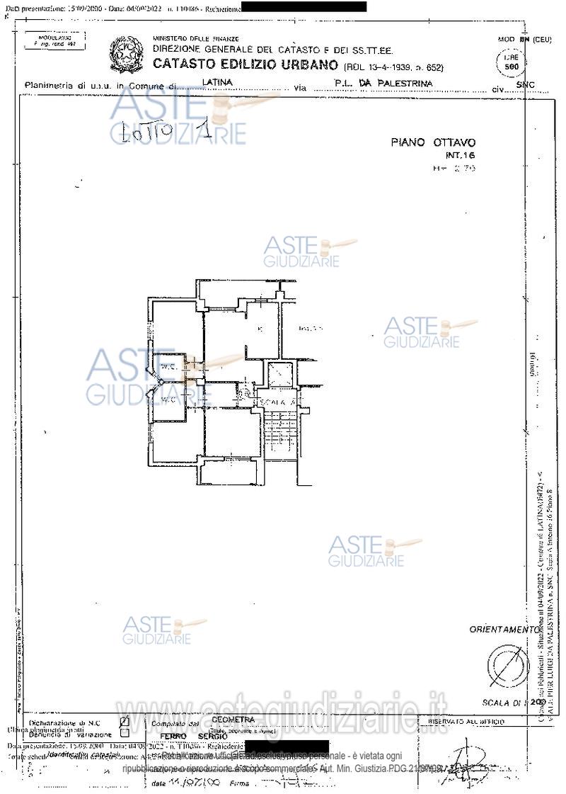 Planimetria del bene