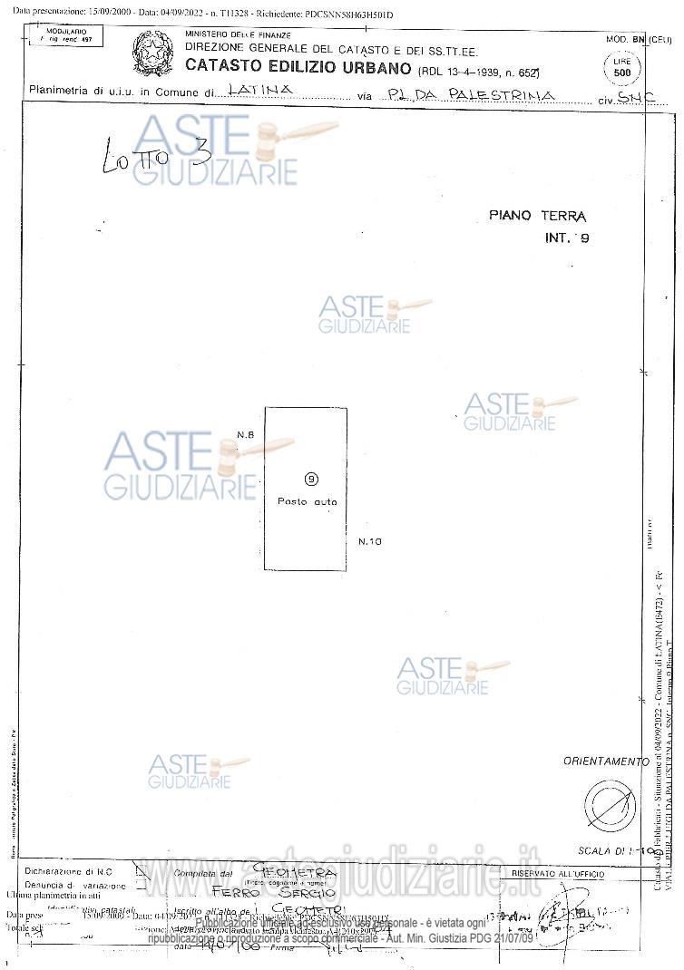 Planimetria del bene