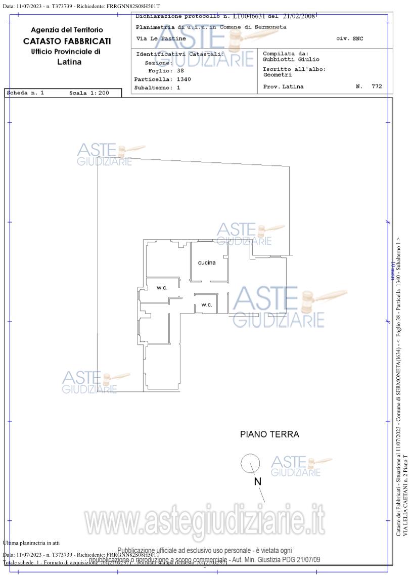 Planimetria del bene