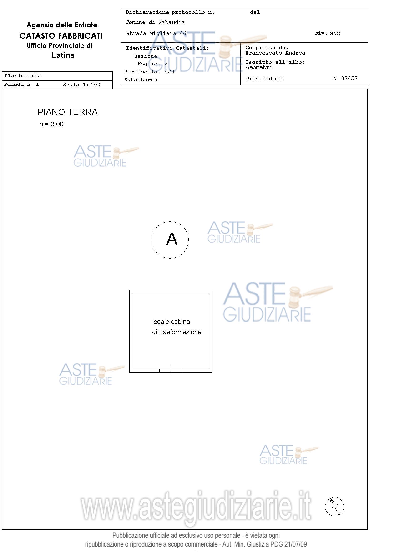 Planimetria del bene