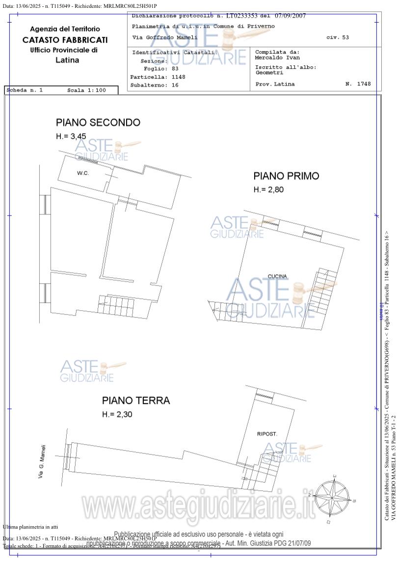 Planimetria del bene
