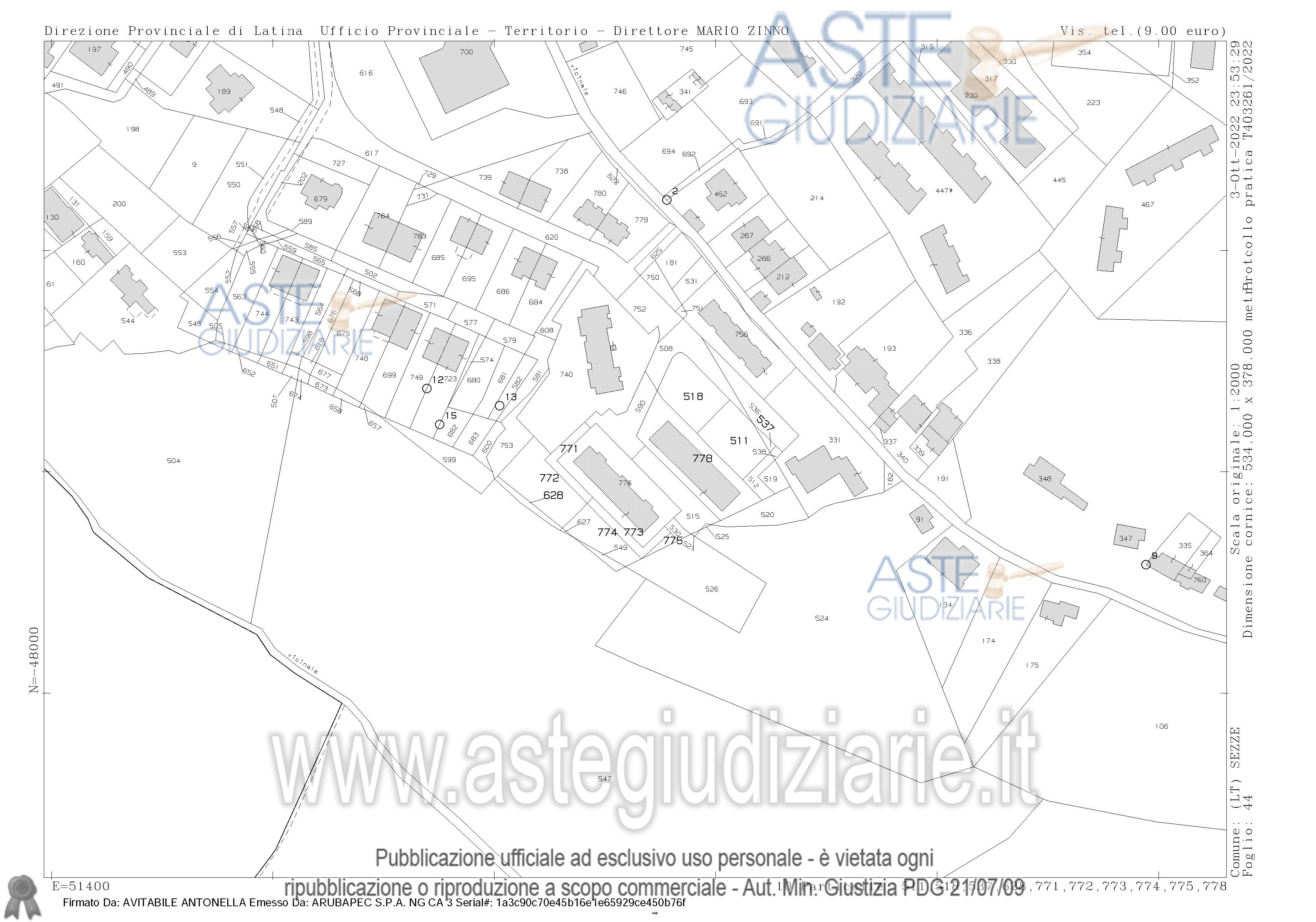 Planimetria del bene