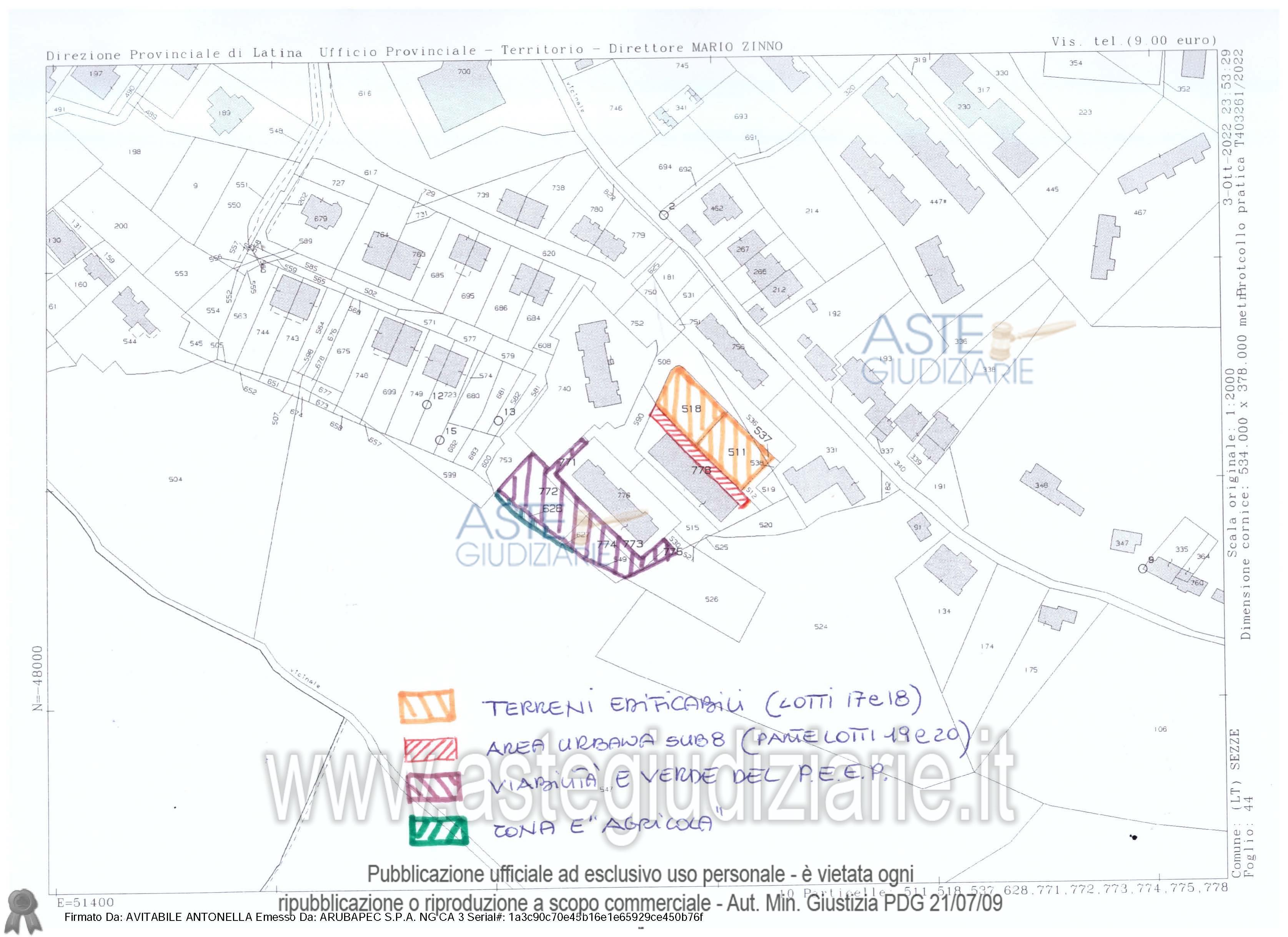 Planimetria del bene