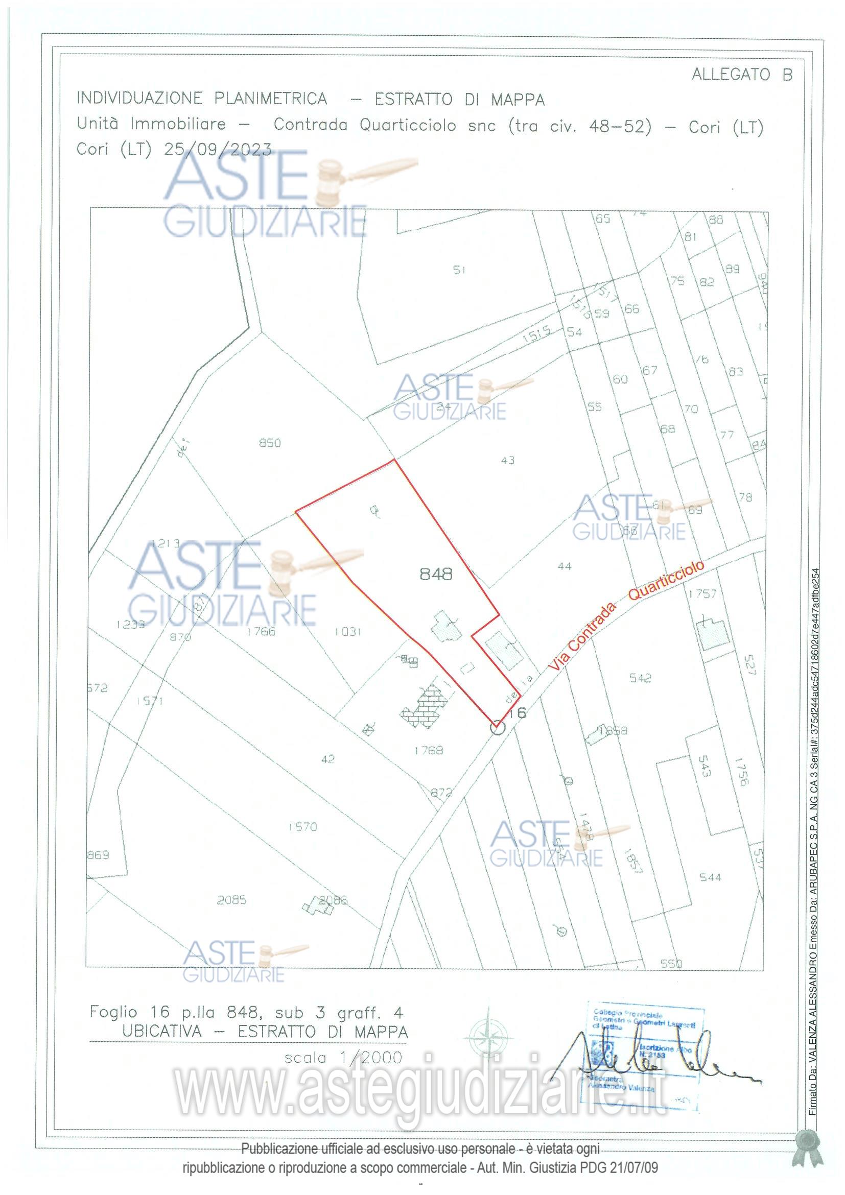 Planimetria del bene