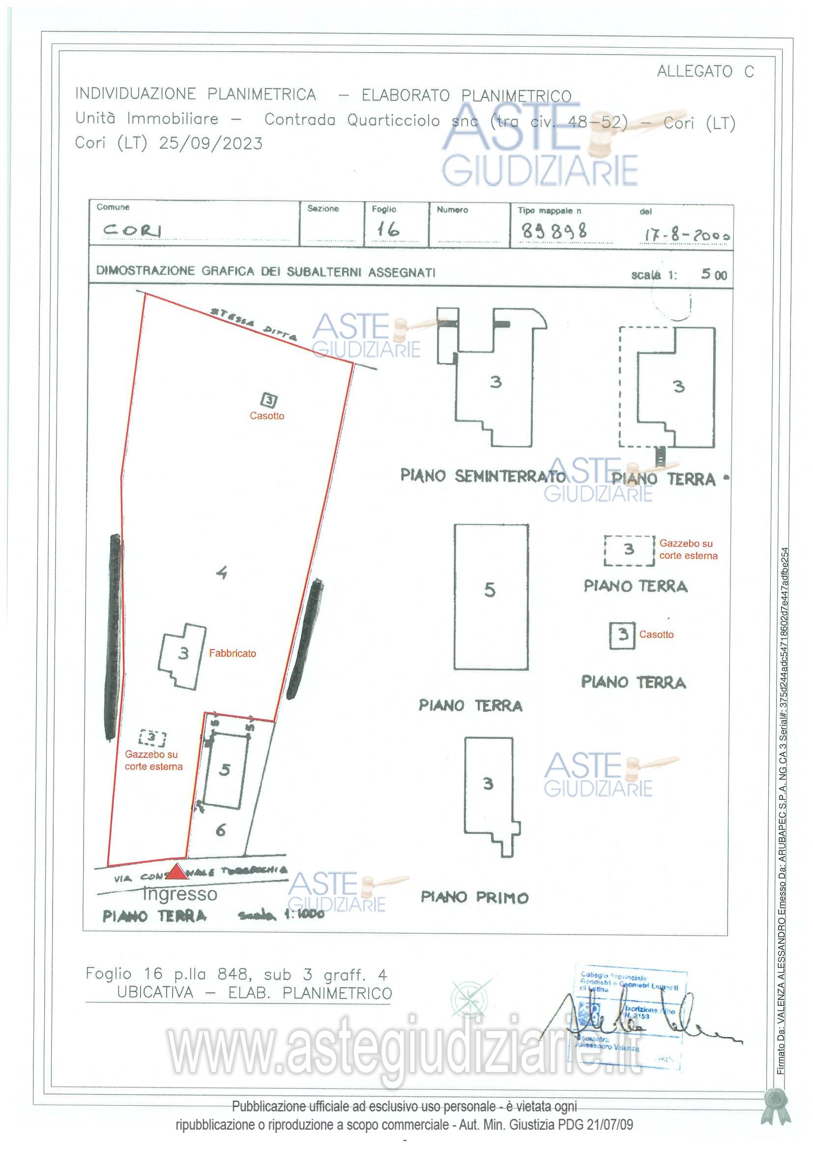 Planimetria del bene