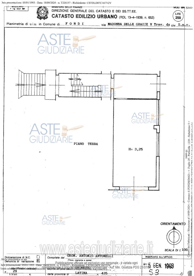 Planimetria del bene