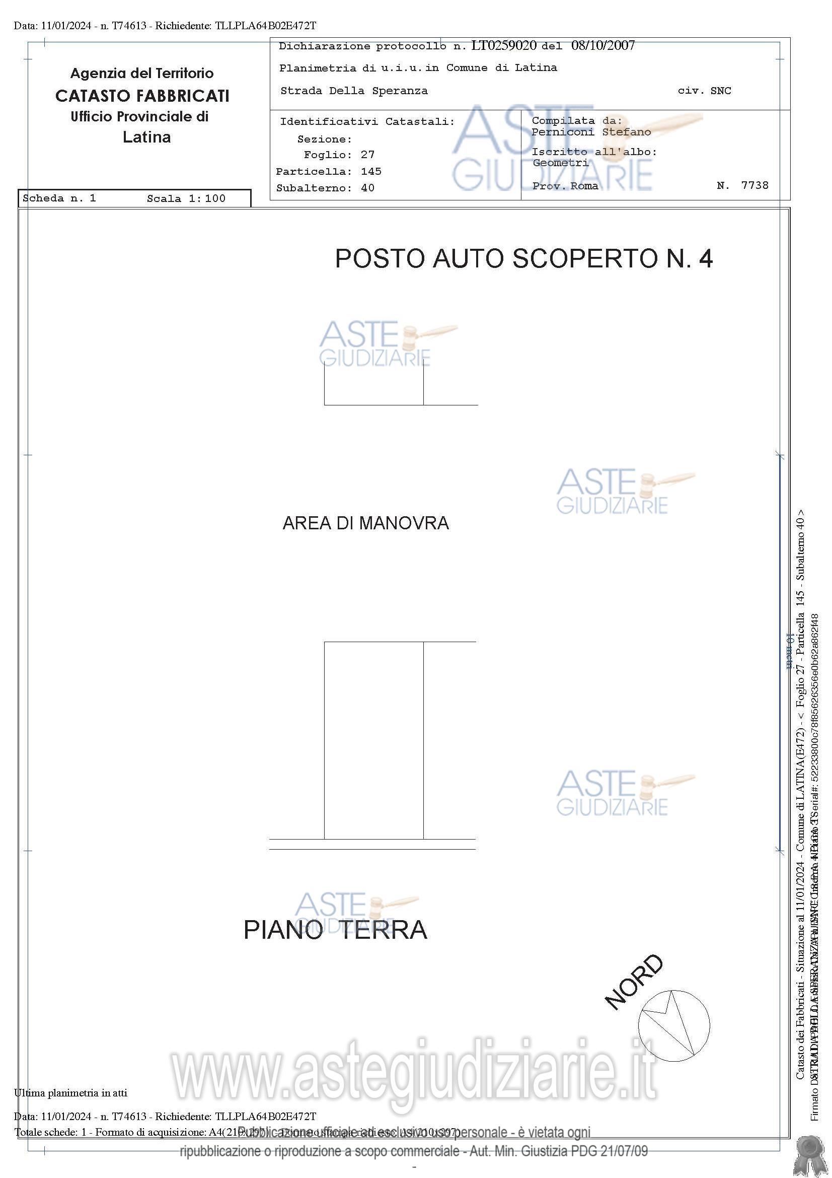 Planimetria del bene