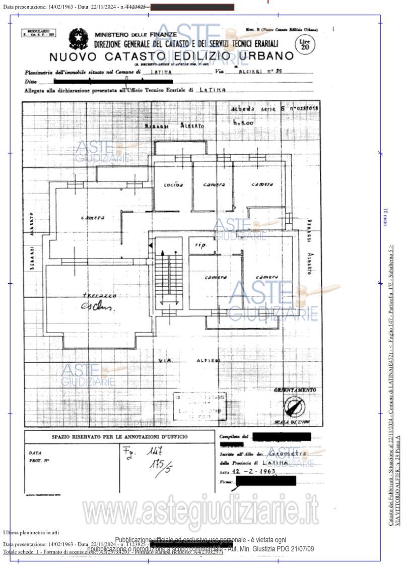 Planimetria del bene