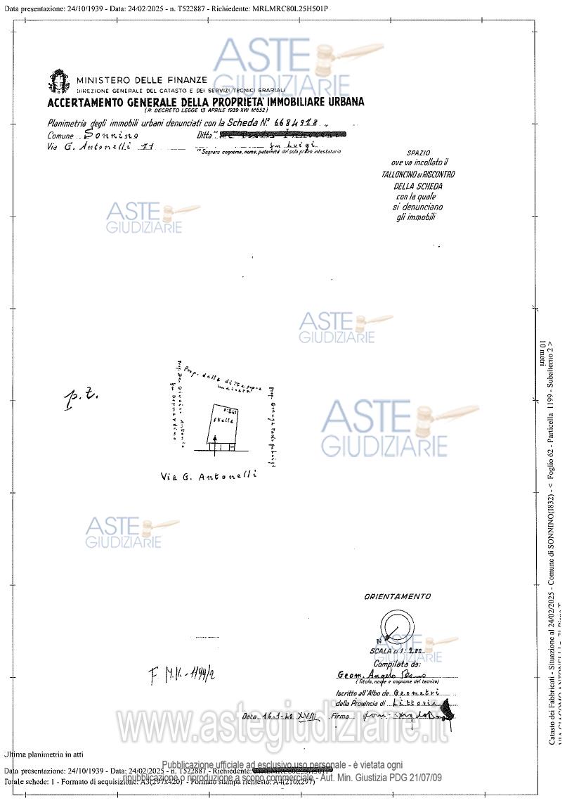 Planimetria del bene