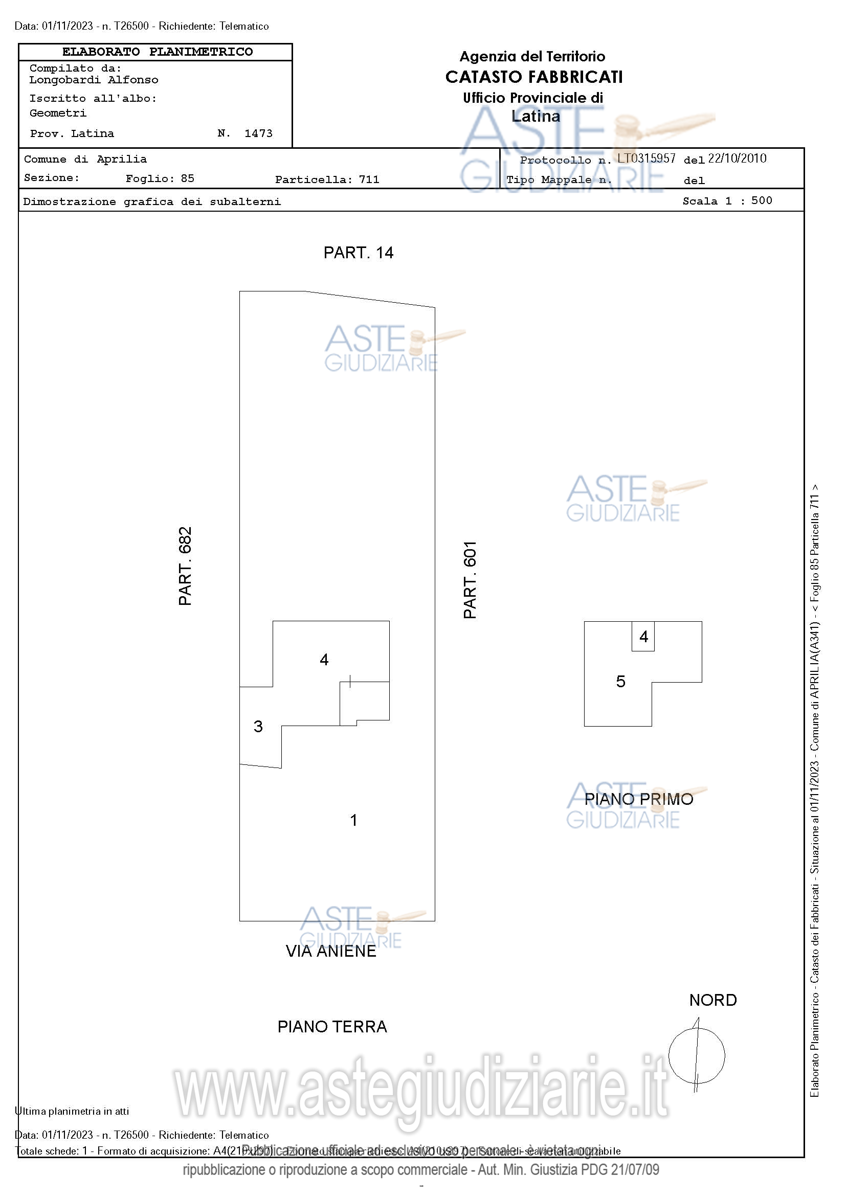 Planimetria del bene