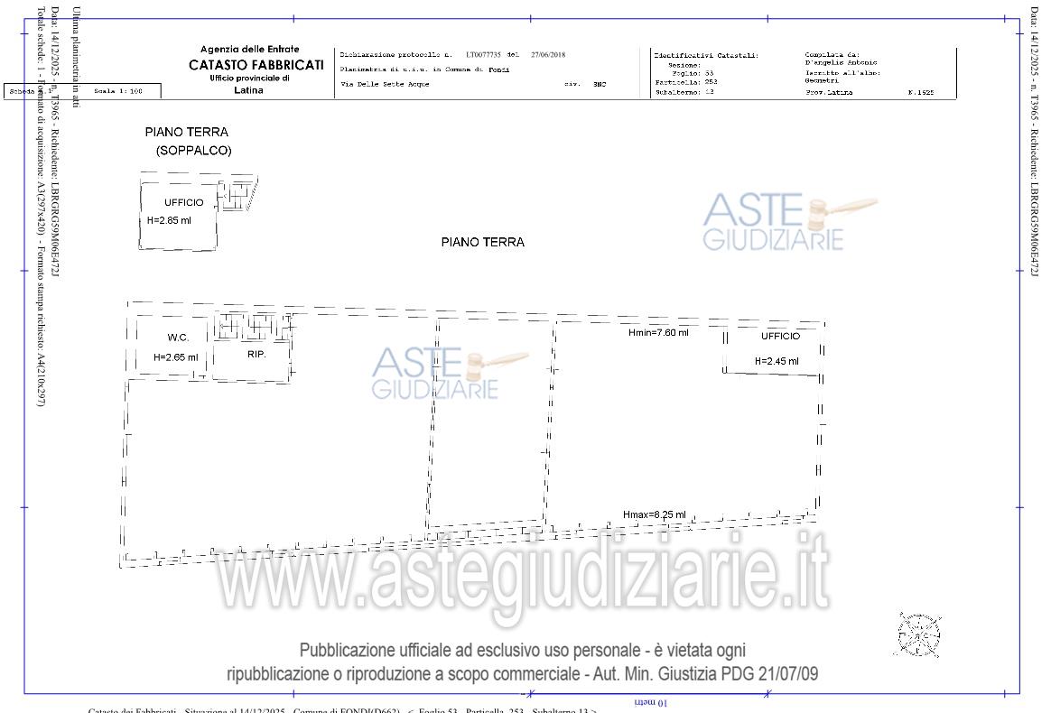 Planimetria del bene
