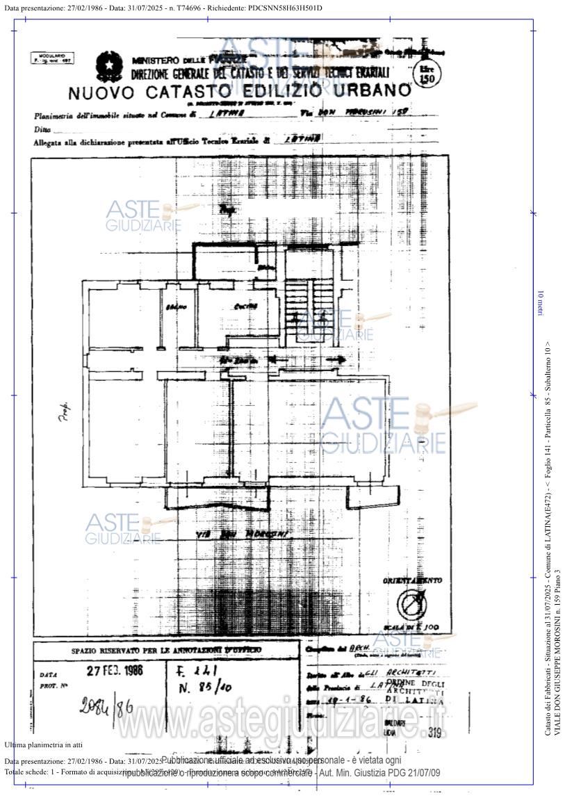 Planimetria del bene