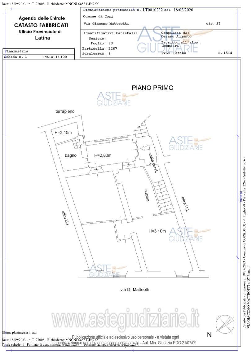 Planimetria del bene