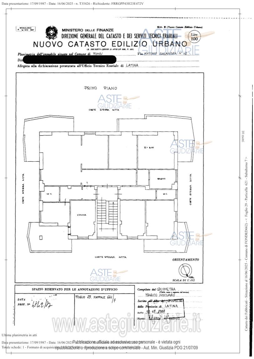 Planimetria del bene