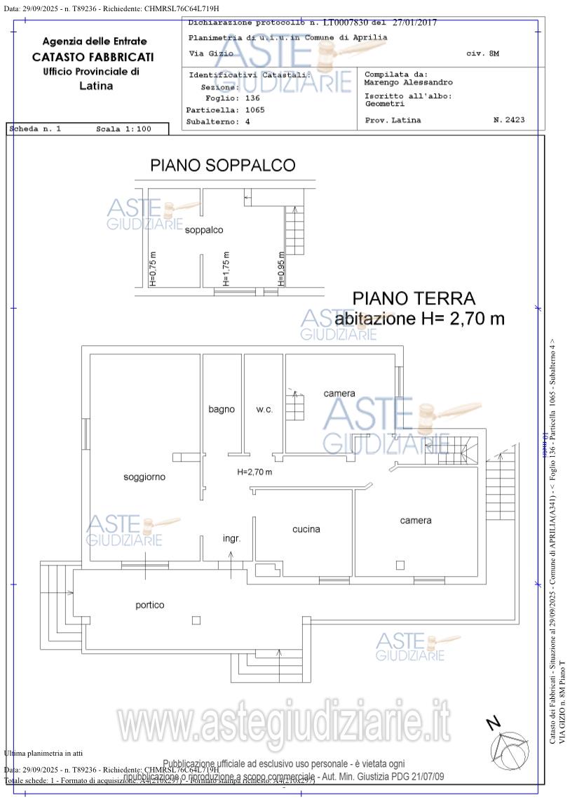 Planimetria del bene