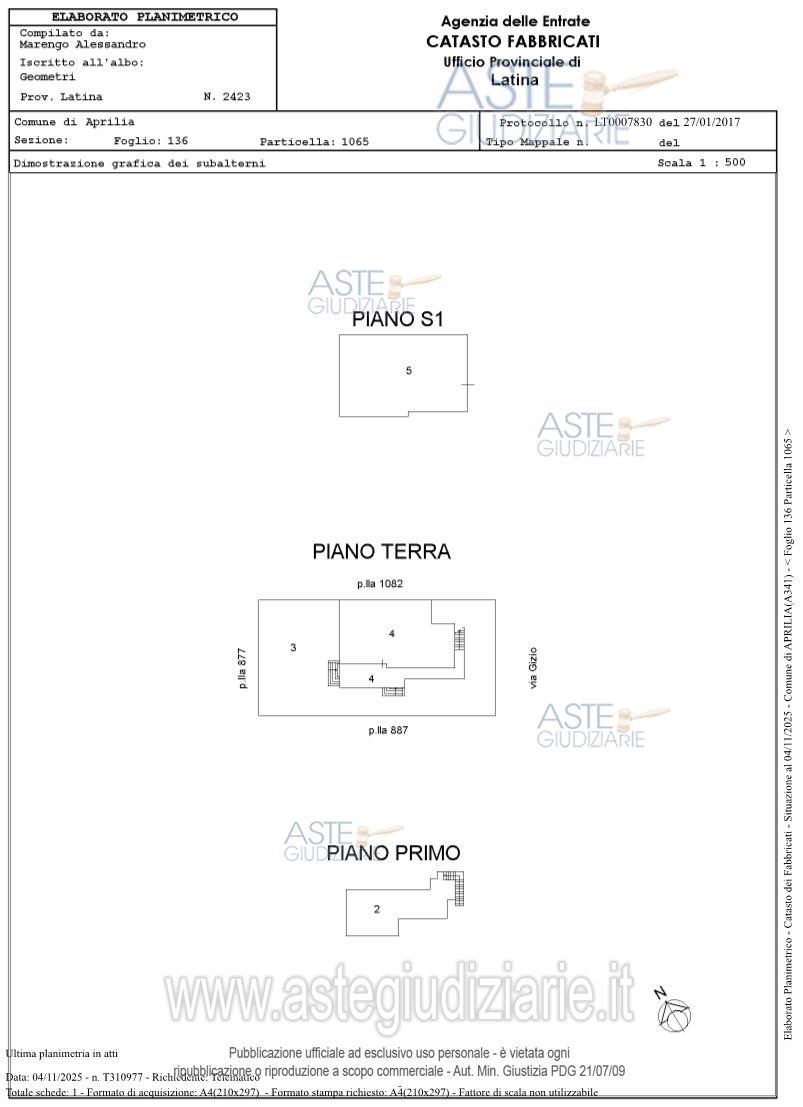 Planimetria del bene