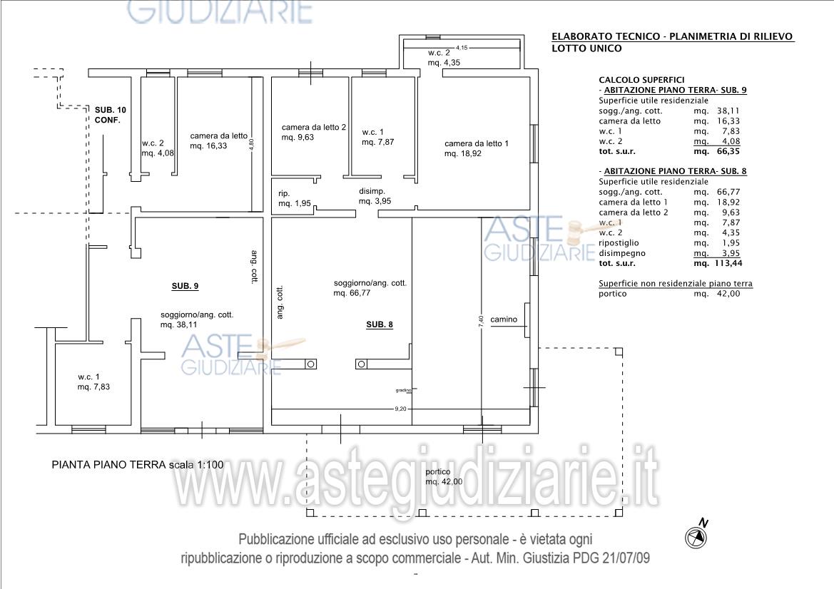 Planimetria del bene
