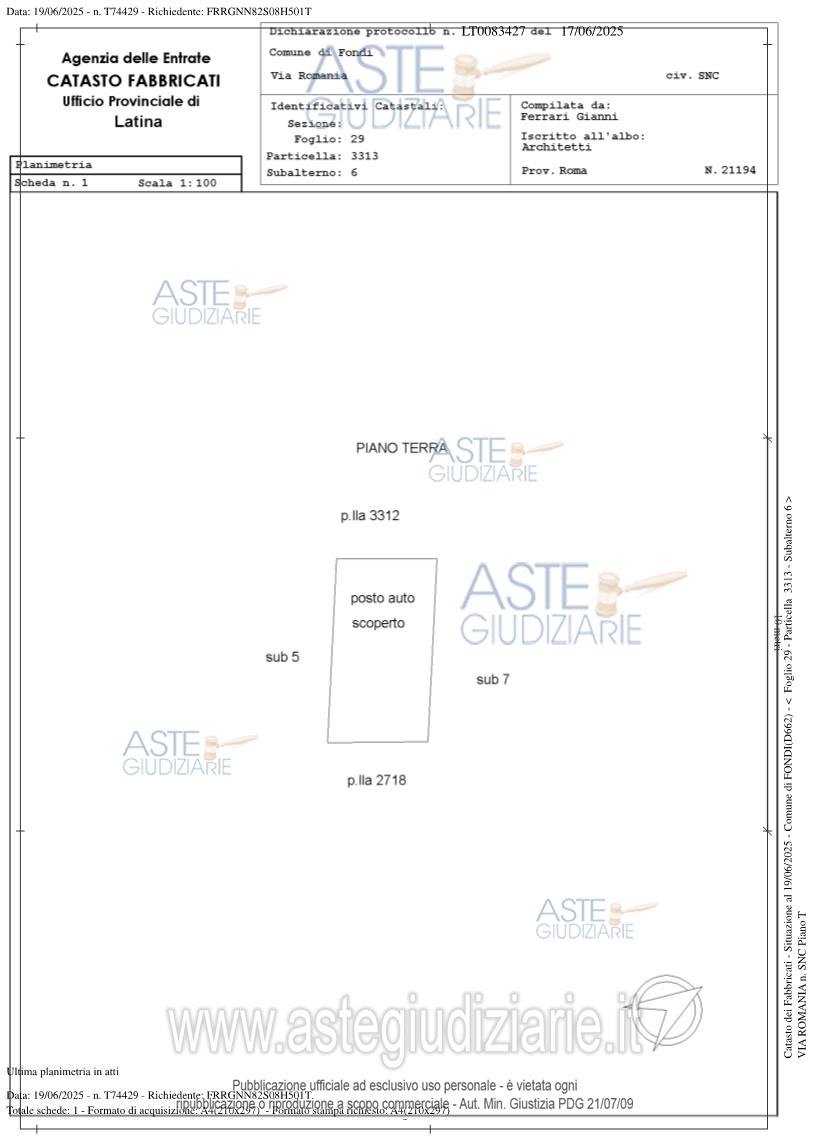 Planimetria del bene