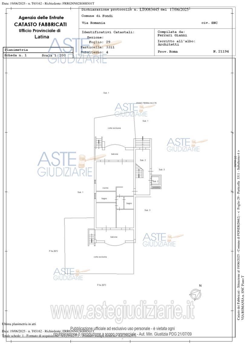 Planimetria del bene