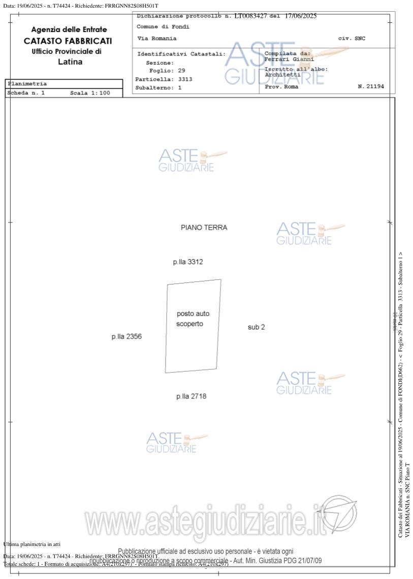 Planimetria del bene