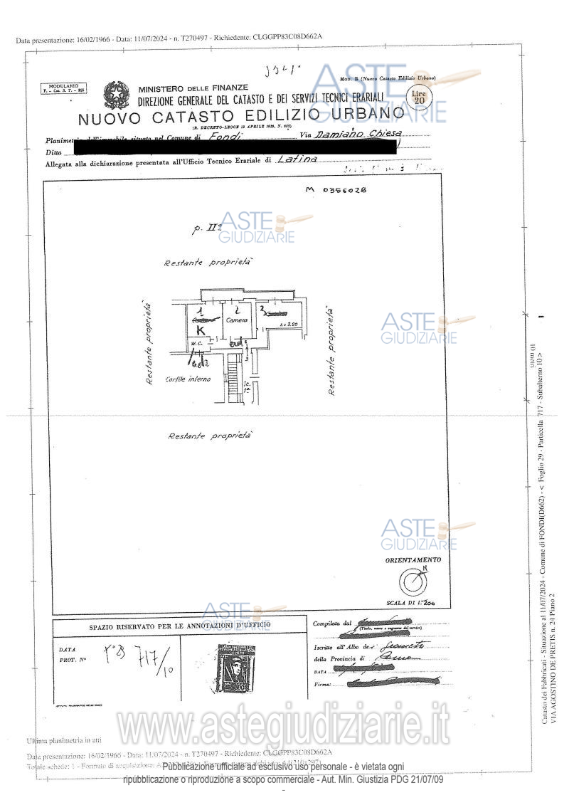 Planimetria del bene